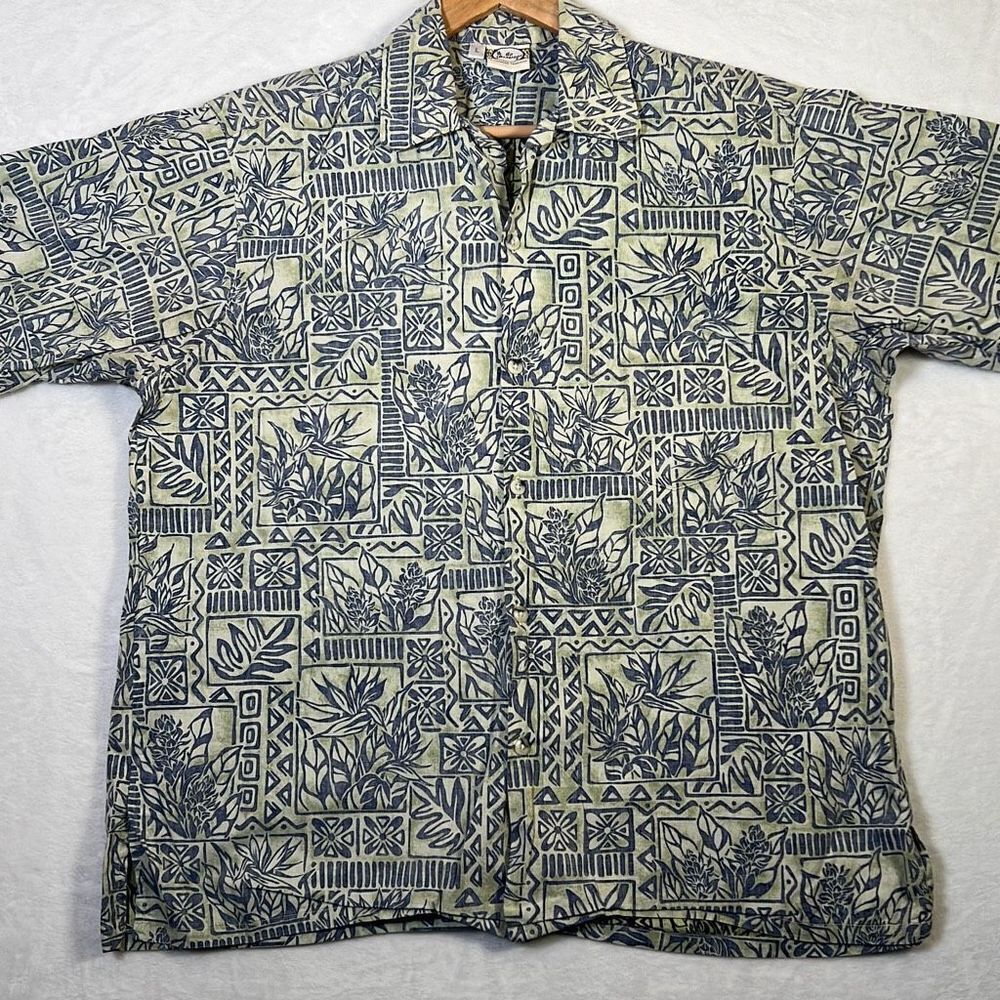 Vintage Go barefoot mens Hawaiian Hawaii tradition shirt Made in the USA mens -L